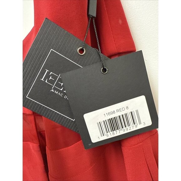 Mac Duggal Size 8 Red 11698 Sheer Mesh Panel Detail Column Gown Dress New Prom - Picture 9 of 9